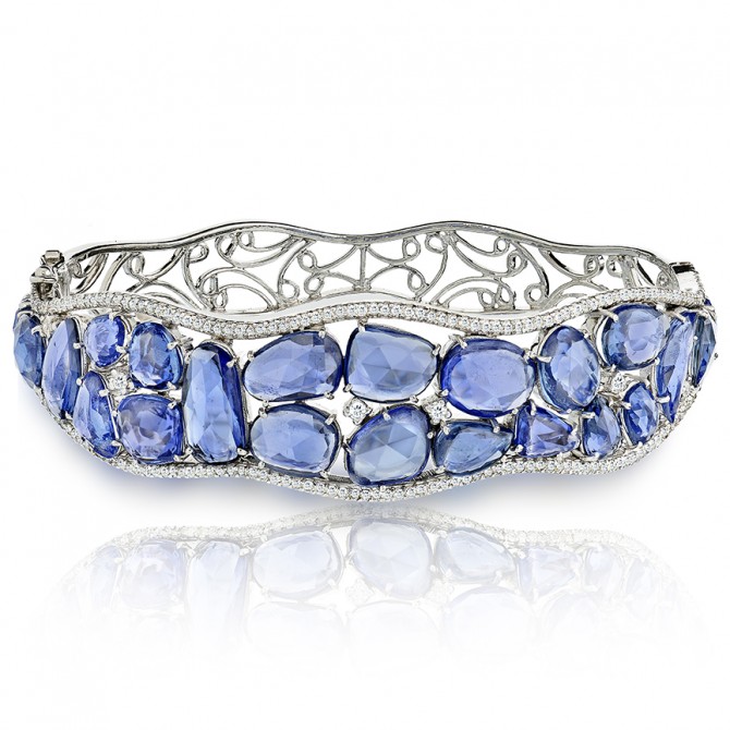 Clustered Blue Sapphire Bracelet